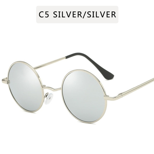 Retro Punk Style Round Polarized Sunglasses  Men Women Brand Designer Round Metal Frame  High Quality  Sun Glasses UV400