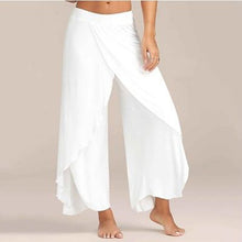Load image into Gallery viewer, NIBESSER 2020 Summer Chiffon Irregular Side Pants Women Causal Wide Leg Split Trousers Female Solid Elastic Wasit Loose Pants
