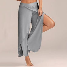 Load image into Gallery viewer, NIBESSER 2020 Summer Chiffon Irregular Side Pants Women Causal Wide Leg Split Trousers Female Solid Elastic Wasit Loose Pants
