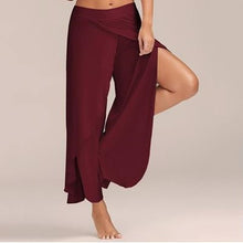 Load image into Gallery viewer, NIBESSER 2020 Summer Chiffon Irregular Side Pants Women Causal Wide Leg Split Trousers Female Solid Elastic Wasit Loose Pants
