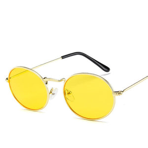 2020 Oval Women Sunglasses Men Glasses Lady Luxury Retro Metal Sun Glasses Vintage Mirror UV400 oculos de sol
