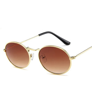 2020 Oval Women Sunglasses Men Glasses Lady Luxury Retro Metal Sun Glasses Vintage Mirror UV400 oculos de sol