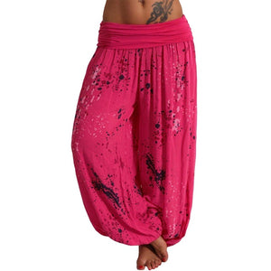 New Fashion Women Ladies Printed Band Width Loose Leg Pants Women's Casual Full Length Harem Pants брюки женские #s