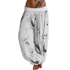 New Fashion Women Ladies Printed Band Width Loose Leg Pants Women's Casual Full Length Harem Pants брюки женские #s