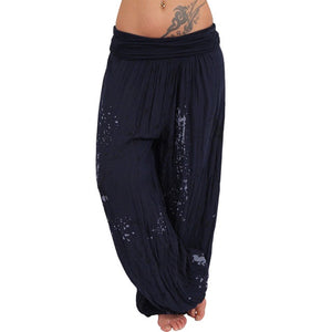 New Fashion Women Ladies Printed Band Width Loose Leg Pants Women's Casual Full Length Harem Pants брюки женские #s