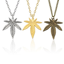 Load image into Gallery viewer, Fashion Trendy Maple Leaf Necklace Hemp Leaf Pendant Charm Chain Necklace For Women Men Gifts Jewelry Accessories Long 50cm

