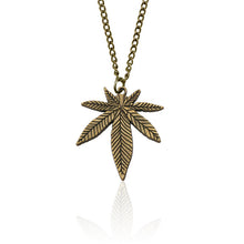 Load image into Gallery viewer, Fashion Trendy Maple Leaf Necklace Hemp Leaf Pendant Charm Chain Necklace For Women Men Gifts Jewelry Accessories Long 50cm
