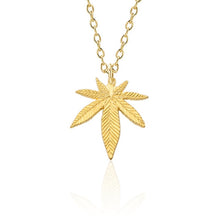 Load image into Gallery viewer, Fashion Trendy Maple Leaf Necklace Hemp Leaf Pendant Charm Chain Necklace For Women Men Gifts Jewelry Accessories Long 50cm
