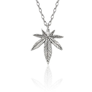 Fashion Trendy Maple Leaf Necklace Hemp Leaf Pendant Charm Chain Necklace For Women Men Gifts Jewelry Accessories Long 50cm