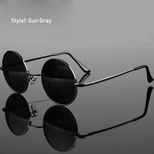 Load image into Gallery viewer, Retro Classic Vintage Round Polarized Sunglasses Men Brand Designer Sun Glasses Women Metal Frame Black lens Eyewear Driving
