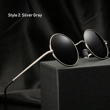 Load image into Gallery viewer, Retro Classic Vintage Round Polarized Sunglasses Men Brand Designer Sun Glasses Women Metal Frame Black lens Eyewear Driving
