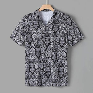 Men's Summer Fashion Casual Lapel Print Short Sleeve Shirt Top Blouse Brand Men Clothing Hawaiian style Shirts camisa masculina