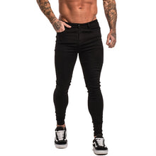 Load image into Gallery viewer, GINGTTO Jeans Men Elastic Waist Skinny Jeans Men 2020 Stretch Ripped Pants Streetwear Mens Denim Jeans Blue
