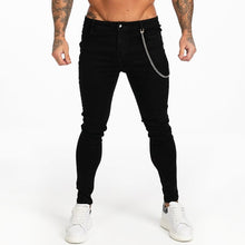 Load image into Gallery viewer, GINGTTO Jeans Men Elastic Waist Skinny Jeans Men 2020 Stretch Ripped Pants Streetwear Mens Denim Jeans Blue
