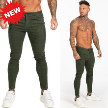 Load image into Gallery viewer, GINGTTO Jeans Men Elastic Waist Skinny Jeans Men 2020 Stretch Ripped Pants Streetwear Mens Denim Jeans Blue
