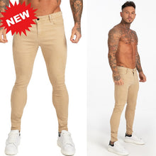 Load image into Gallery viewer, GINGTTO Jeans Men Elastic Waist Skinny Jeans Men 2020 Stretch Ripped Pants Streetwear Mens Denim Jeans Blue
