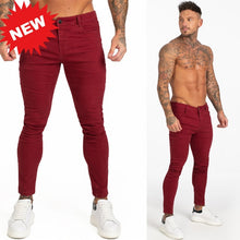 Load image into Gallery viewer, GINGTTO Jeans Men Elastic Waist Skinny Jeans Men 2020 Stretch Ripped Pants Streetwear Mens Denim Jeans Blue
