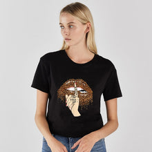 Load image into Gallery viewer, Women T Shirt Lips Leopard Funny Print labios T-shirt Hipster Costume Women Tshirt Summer leopardo Lip Tee Shirt Kleding Vrouwen
