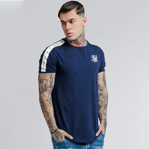 Mens Sik Silk Men T-Shirt Casual Male TShirts Summer Hip Hop Man Tshirt Streetwear Brand Clothing Tee Tops Slim T Shirt Men