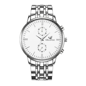 Hommes montres nouveau ORLANDO mode montre à Quartz hommes argent plaqué or en acier inoxydable montre-bracelet Masculino Relogio livraison directe