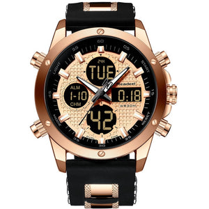 Top Brand Luxury Mens Watches Men Watch Chronograph Gold Quatz Digital Led Sport Watch Men Male Clock Man Waterproof Wristwatch