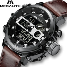 Load image into Gallery viewer, MEGALITH Men Sports Quartz Watch Men Multifunction Waterproof Luminous Wristwatch Men Dual Dispay Clock Horloges Mannen With Box
