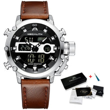 Load image into Gallery viewer, MEGALITH Men Sports Quartz Watch Men Multifunction Waterproof Luminous Wristwatch Men Dual Dispay Clock Horloges Mannen With Box
