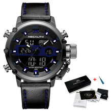 Load image into Gallery viewer, MEGALITH Men Sports Quartz Watch Men Multifunction Waterproof Luminous Wristwatch Men Dual Dispay Clock Horloges Mannen With Box
