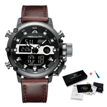 Load image into Gallery viewer, MEGALITH Men Sports Quartz Watch Men Multifunction Waterproof Luminous Wristwatch Men Dual Dispay Clock Horloges Mannen With Box
