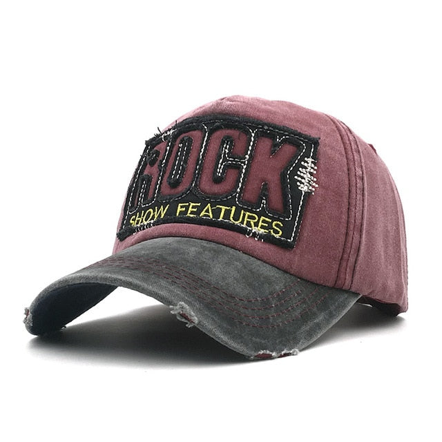 2019 High Quality Letter ROCK Embroidery Cotton Baseball Cap For Men Women Gorras Snapback Outdoor Sport Sun Hat