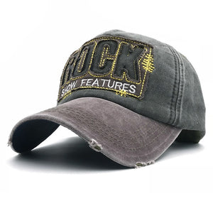 2019 High Quality Letter ROCK Embroidery Cotton Baseball Cap For Men Women Gorras Snapback Outdoor Sport Sun Hat