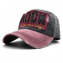 Load image into Gallery viewer, 2019 High Quality Letter ROCK Embroidery Cotton Baseball Cap For Men Women Gorras Snapback Outdoor Sport Sun Hat
