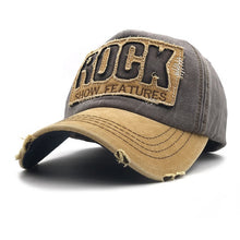 Load image into Gallery viewer, 2019 High Quality Letter ROCK Embroidery Cotton Baseball Cap For Men Women Gorras Snapback Outdoor Sport Sun Hat
