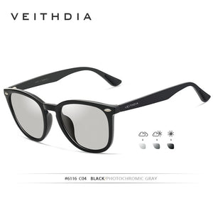 VEITHDIA Brand Unisex Aluminum+TR90 Men's Photochromic Mirror Sun Glasses Eyewear Accessories Sunglasses For Women 6116