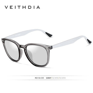 VEITHDIA Brand Unisex Aluminum+TR90 Men's Photochromic Mirror Sun Glasses Eyewear Accessories Sunglasses For Women 6116