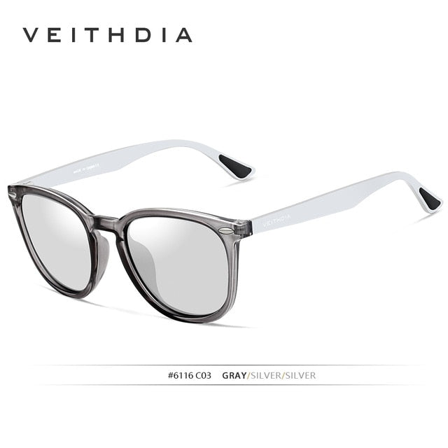 VEITHDIA Brand Unisex Aluminum+TR90 Men's Photochromic Mirror Sun Glasses Eyewear Accessories Sunglasses For Women 6116