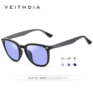 VEITHDIA Brand Unisex Aluminum+TR90 Men's Photochromic Mirror Sun Glasses Eyewear Accessories Sunglasses For Women 6116