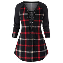Load image into Gallery viewer, Plaid Fashion Long Blouse Shirt Women Spring Autumn Womens Tops and Blouses Top Tee Woman Shirts Clothes Plus Size XXXXL 5XL
