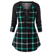 Load image into Gallery viewer, Plaid Fashion Long Blouse Shirt Women Spring Autumn Womens Tops and Blouses Top Tee Woman Shirts Clothes Plus Size XXXXL 5XL
