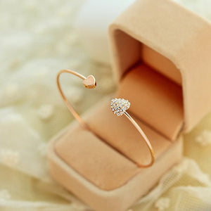 2020 New Fashion Adjustable Crystal Double Heart Bowknot Chain & Link Bracelets Women Jewelry Gift Wholesale