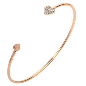2020 New Fashion Adjustable Crystal Double Heart Bowknot Chain & Link Bracelets Women Jewelry Gift Wholesale