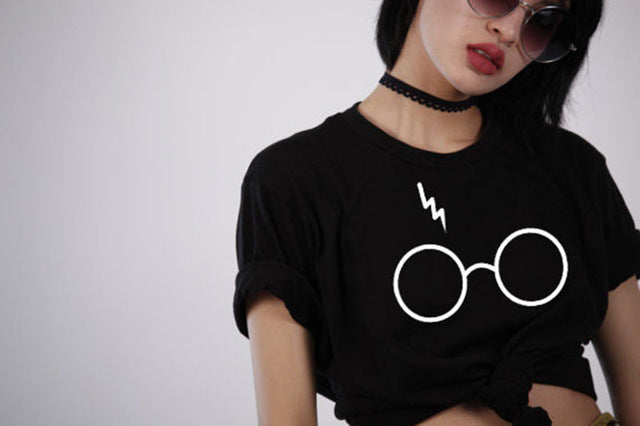 2019 Harajuku Lightning Glasses T-shirt Plus Size Shirt Tee High Quality SCREEN PRINT Super Soft unisex Cute Couple Tshirts