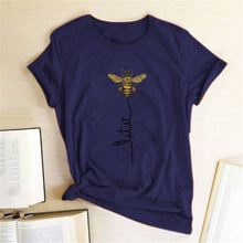 Load image into Gallery viewer, Hillbilly Women Bee Kind T-shirt Aesthetics Graphic Short Sleeve Cotton Polyester T Shirts Female Camisetas Verano Mujer 2019
