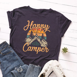 Plus Size Women's Tops T Shirt Creative Golden Mountain Peak Women T-shirt Graphic Funny Print Cotton Tshirt Summer Top Tees