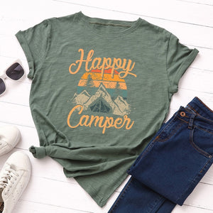 Plus Size Women's Tops T Shirt Creative Golden Mountain Peak Women T-shirt Graphic Funny Print Cotton Tshirt Summer Top Tees