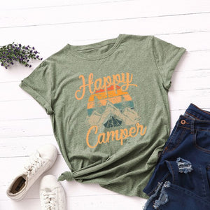 Plus Size Women's Tops T Shirt Creative Golden Mountain Peak Women T-shirt Graphic Funny Print Cotton Tshirt Summer Top Tees