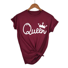 Load image into Gallery viewer, Queen Letter Print T Shirt Women Short Sleeve O Neck Loose Tshirt 2020 Summer Women Tee Shirt Tops Camisetas Mujer
