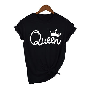 Queen Letter Print T Shirt Women Short Sleeve O Neck Loose Tshirt 2020 Summer Women Tee Shirt Tops Camisetas Mujer
