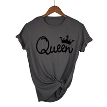 Load image into Gallery viewer, Queen Letter Print T Shirt Women Short Sleeve O Neck Loose Tshirt 2020 Summer Women Tee Shirt Tops Camisetas Mujer
