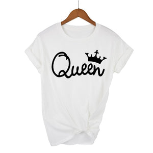 Queen Letter Print T Shirt Women Short Sleeve O Neck Loose Tshirt 2020 Summer Women Tee Shirt Tops Camisetas Mujer